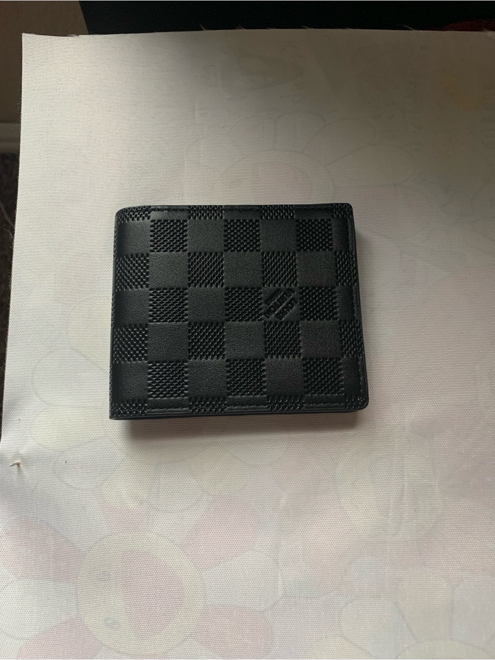 Louis Vuitton Black Leather Bifold Wallet with ID Window
